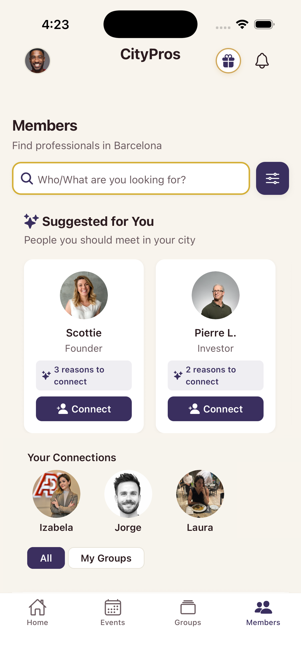 CityPros app screen